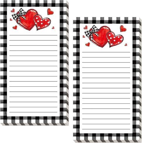2Pcs Christmas Magnetic Notepads Rustic Xmas Tree List To-Do Paper Pad Black White Plaid Grocery Shopping List Memo Pad for Winter Home Kitchen Fridge Decor in Saudi Arabia