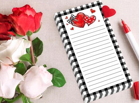 2Pcs Christmas Magnetic Notepads Rustic Xmas Tree List To-Do Paper Pad Black White Plaid Grocery Shopping List Memo Pad for Winter Home Kitchen Fridge Decor in Saudi Arabia
