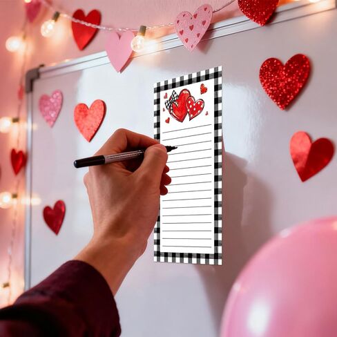 2Pcs Christmas Magnetic Notepads Rustic Xmas Tree List To-Do Paper Pad Black White Plaid Grocery Shopping List Memo Pad for Winter Home Kitchen Fridge Decor in Saudi Arabia