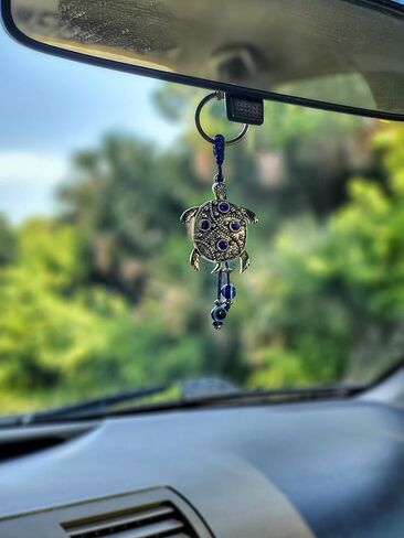Dragonfly and Evil Eye Keychain Ring - Sign of Good Luck, Blessing and Prosperity - Home Keys, Purse & Bags Decorative Things & Accessories - Car Ornaments for Rear View Mirror in Kuwait