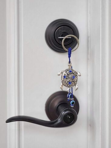 Dragonfly and Evil Eye Keychain Ring - Sign of Good Luck, Blessing and Prosperity - Home Keys, Purse & Bags Decorative Things & Accessories - Car Ornaments for Rear View Mirror in Kuwait