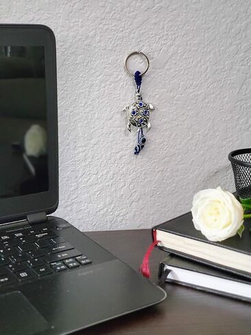 Dragonfly and Evil Eye Keychain Ring - Sign of Good Luck, Blessing and Prosperity - Home Keys, Purse & Bags Decorative Things & Accessories - Car Ornaments for Rear View Mirror in Kuwait