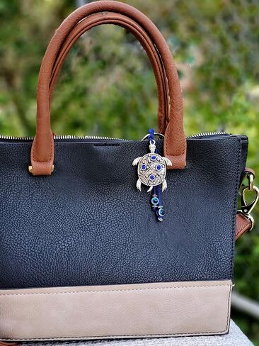 Dragonfly and Evil Eye Keychain Ring - Sign of Good Luck, Blessing and Prosperity - Home Keys, Purse & Bags Decorative Things & Accessories - Car Ornaments for Rear View Mirror in Kuwait