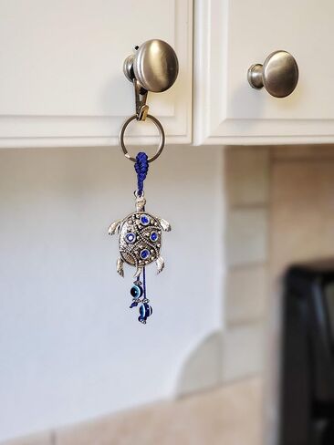 Dragonfly and Evil Eye Keychain Ring - Sign of Good Luck, Blessing and Prosperity - Home Keys, Purse & Bags Decorative Things & Accessories - Car Ornaments for Rear View Mirror in Kuwait