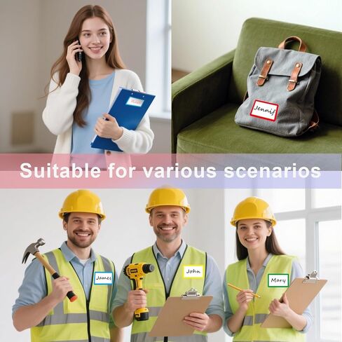 300 PCS Name Tag Stickers - 3.5'' x 2.2'' 4 Colors, Self-Adhesive Sticker Name Tags for School, Office, Home, Party, Meeting in Saudi Arabia