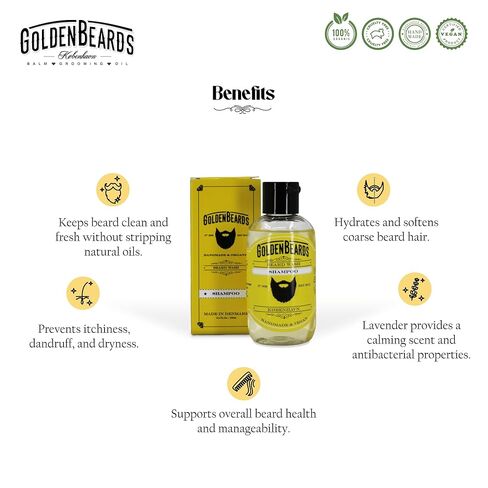 Beard Shampoo and Conditioner Set. The perfect combination for washing your beard 100ml + 100ml of Handmade Product especially made for your beard. MADE IN DENMARK in Kuwait