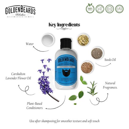 Beard Shampoo and Conditioner Set. The perfect combination for washing your beard 100ml + 100ml of Handmade Product especially made for your beard. MADE IN DENMARK in Kuwait