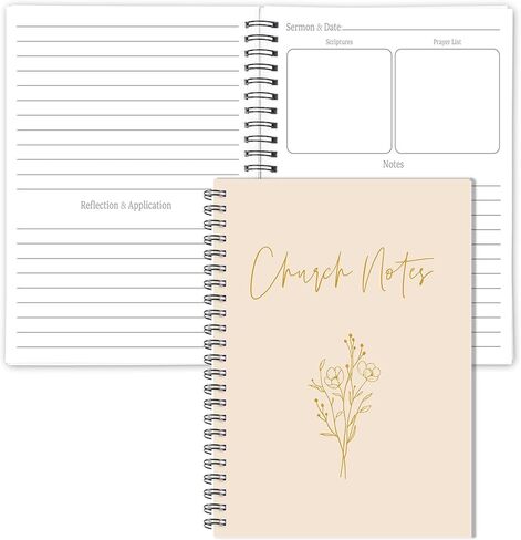 Church Notes Journal Sermon & Podcast Christian Notebook Guided Journal to Write Key Points, Bible Verses, Notes, and Application for Men and Women Gift Idea (Beige) in Saudi Arabia