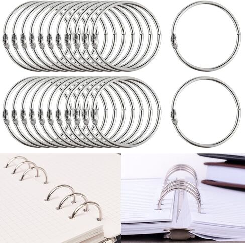 24 Pcs 2 Inches Loose Leaf Binder Book Rings Nickel Plated Silver Metal Rings for Key Index Cards Loose-Leaf Book in Saudi Arabia