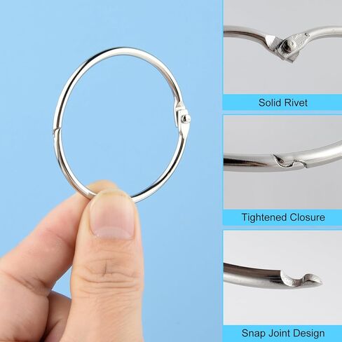 24 Pcs 2 Inches Loose Leaf Binder Book Rings Nickel Plated Silver Metal Rings for Key Index Cards Loose-Leaf Book in Saudi Arabia