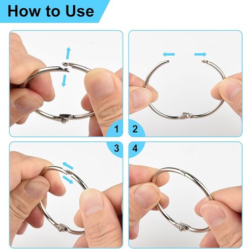 24 Pcs 2 Inches Loose Leaf Binder Book Rings Nickel Plated Silver Metal Rings for Key Index Cards Loose-Leaf Book in Saudi Arabia