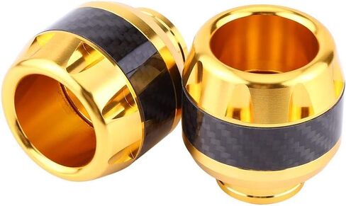 Motorcycle Front Fork Frame Sliders 1 Pair of Carbon Fiber Plastic Fork Frame Sliders Crash (Gold) in Saudi Arabia