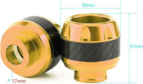 Motorcycle Front Fork Frame Sliders 1 Pair of Carbon Fiber Plastic Fork Frame Sliders Crash (Gold) in Saudi Arabia