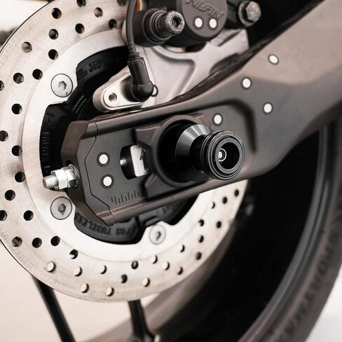 متوافق مع MT07 MT 07 MT-07 FZ07 2014-2024 2025 2026 دراجة نارية محور العجلة الخلفية تحطم حامي Swingarm بكرات المنزلق حامل مسامير الملحقات (أسود) in Kuwait