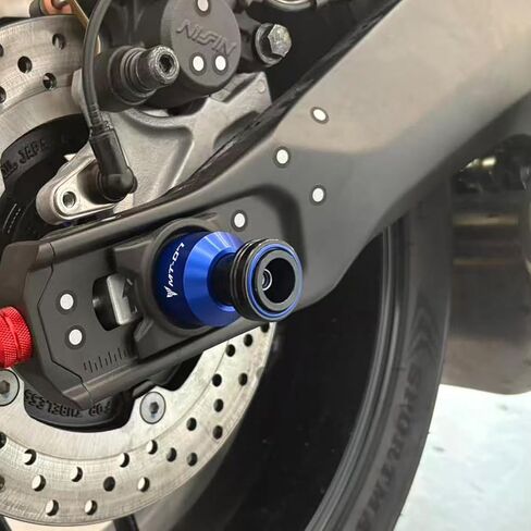 متوافق مع MT07 MT 07 MT-07 FZ07 2014-2024 2025 2026 دراجة نارية محور العجلة الخلفية تحطم حامي Swingarm بكرات المنزلق حامل مسامير الملحقات (أسود) in Kuwait