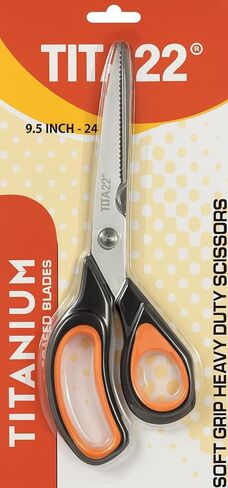 TITA22™ Heavy Duty Titanium-Coated Scissors 9.5 Inch – Multipurpose All Purpose Shears for Office, Home, School, Sewing, Fabric, Crafting, Kitchen, and Professional Use – Durable Sharp Blades (1 Pack) in Saudi Arabia