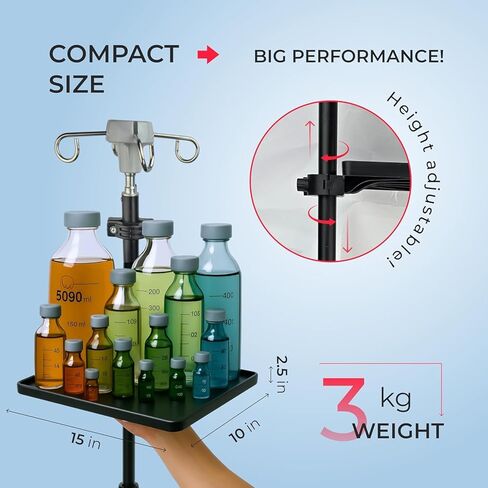 Skywin Tripod IV Poles Stand with Hook - IV Pole Collapsible Stand with Hook, IV Stand Floor Stand, IV Stand Pole Hook Organizer Lanyard Rack for Tables, or Keychains, Portable IV Poles for Travel in Saudi Arabia