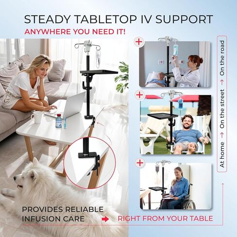 Skywin Tripod IV Poles Stand with Hook - IV Pole Collapsible Stand with Hook, IV Stand Floor Stand, IV Stand Pole Hook Organizer Lanyard Rack for Tables, or Keychains, Portable IV Poles for Travel in Saudi Arabia