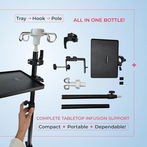 Skywin Tripod IV Poles Stand with Hook - IV Pole Collapsible Stand with Hook, IV Stand Floor Stand, IV Stand Pole Hook Organizer Lanyard Rack for Tables, or Keychains, Portable IV Poles for Travel in Saudi Arabia