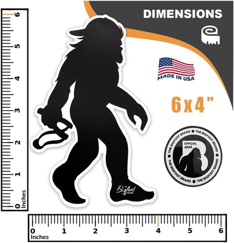 The Bigfoot Brand 6 Inch Vinyl Decal Bigfoot Magnet, Made in The USA (Fridge Warning) in Saudi Arabia