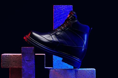 CALDEN Men's Invisible Height Increasing Elevator Shoes - Black Pebble Grain Leather Lace-up Ankle Boots with Extra Tall - K881805 in Saudi Arabia