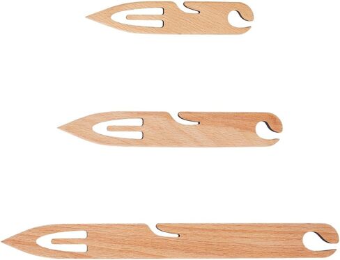 BENECREAT 3Pcs Beech Wood Weaving Shuttle, Knitting Loom Shuttles Handcrafted Knitting Loom Tools for Tapestry DIY Craft Weaving Accessories, Pointy in Saudi Arabia