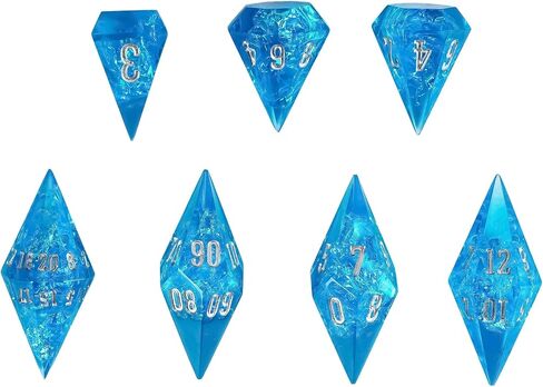 7PCS Diamond DND Dice Set,Transparent Sharp Edge Die Set D&D RPG Polyhedral Dice,for TTRPG Games Roleplaying Games.(Green) in Kuwait