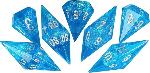 7PCS Diamond DND Dice Set,Transparent Sharp Edge Die Set D&D RPG Polyhedral Dice,for TTRPG Games Roleplaying Games.(Green) in Kuwait