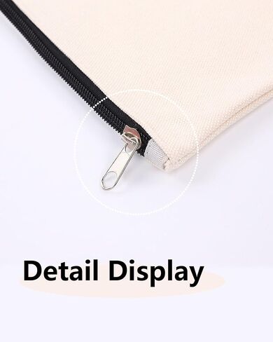 Colorful Zipper Canvas Pencil Case Set of 5, Pencil Holder, Ideal for Stationery & Travel in Saudi Arabia