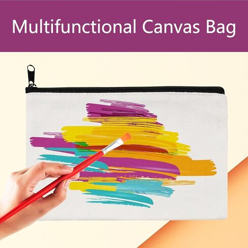 Colorful Zipper Canvas Pencil Case Set of 5, Pencil Holder, Ideal for Stationery & Travel in Saudi Arabia