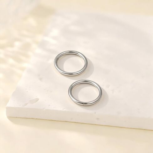 Afftiny Nose Ring Septum Hoop 20G/18G/16G/14G/12G 316L Surgical Stainless Steel Hinged Seamless Earrings, Diameter 5MM-16MM, Gold/Silver/Black/Rose Gold/Rainbow Color in Kuwait