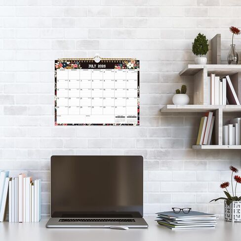 Wall Calendar 2025-2027 – Run Now to Feb. 2027, 18 Monthly Calendar 2026-2027, 11 x 8.5 In, 2026 Calendar 18 Months, 2026 Wall Calendar with Ruled Blocks, Thicker Paper, Holidays, To-do List ＆ Notes in Saudi Arabia