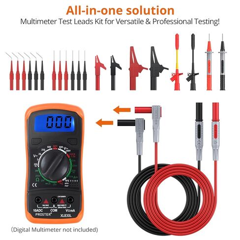 Proster Multimeter Test Lead 24pcs Electrical Multitester Leads Multimeter Probe Alligator Clips Replaceable Volt Clamp Meter Leads Electronic Test Lead in Kuwait