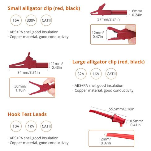 Proster Multimeter Test Lead 24pcs Electrical Multitester Leads Multimeter Probe Alligator Clips Replaceable Volt Clamp Meter Leads Electronic Test Lead in Kuwait