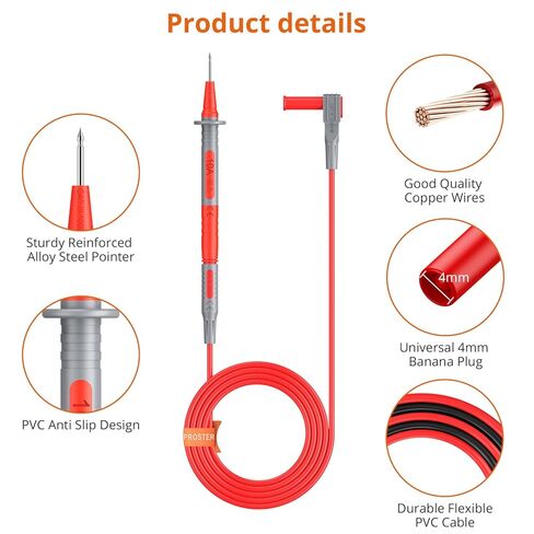 Proster Multimeter Test Lead 24pcs Electrical Multitester Leads Multimeter Probe Alligator Clips Replaceable Volt Clamp Meter Leads Electronic Test Lead in Kuwait