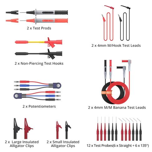 Proster Multimeter Test Lead 24pcs Electrical Multitester Leads Multimeter Probe Alligator Clips Replaceable Volt Clamp Meter Leads Electronic Test Lead in Kuwait