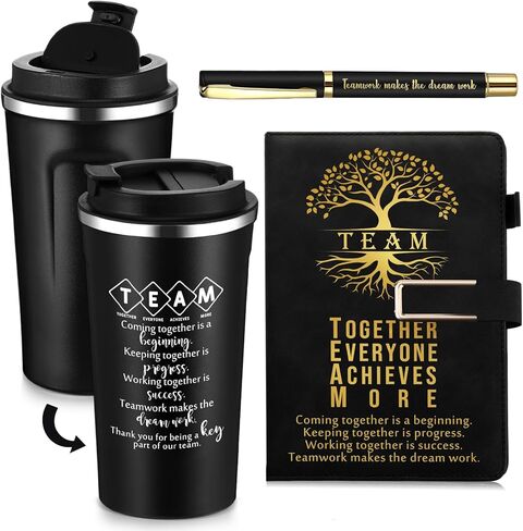 Pickmesh 3 Pcs Christmas Team Appreciation Gift Set 17oz Coffee Tumbler Welcome to The Team A5 Leather Journal with Pen for Office Employee Coworker Staff Male Nurse Teacher Thank You Gift (Brown) in Saudi Arabia