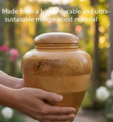 Handcrafted Wooden Urn for Adult Human Ashes with Velvet Bag Cremation Urns for Ashes Decorative Urns-Funeral Urns for Human Ashes-Elegant Cremation Urns-Medium Size URN up to 160 lbs in Kuwait