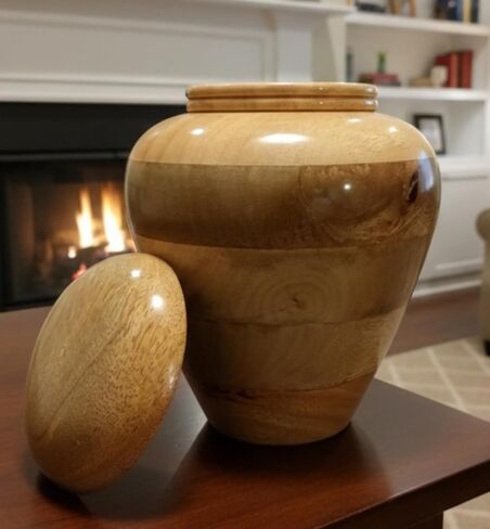 Handcrafted Wooden Urn for Adult Human Ashes with Velvet Bag Cremation Urns for Ashes Decorative Urns-Funeral Urns for Human Ashes-Elegant Cremation Urns-Medium Size URN up to 160 lbs in Kuwait