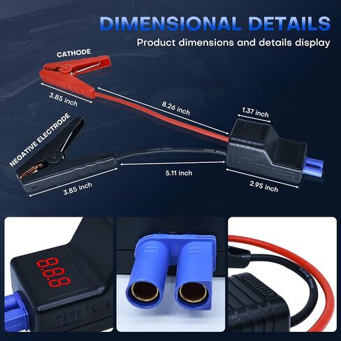 EC5 Smart Jump Starter Clamps,EC5 Heavy Duty Jump Starter Automotive Booster Clamp Cables Replacement Alligator Clamps with Intelligent LCD Screen for 12V Car Jump Starterand Many Other Brands in Saudi Arabia