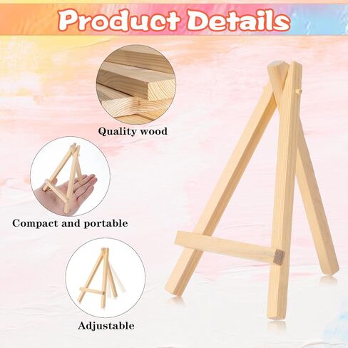 40 Pack 6" Mini Wood Display Easel, Natural Wooden Small Easel Stand for Signs, Small Canvases, Table Display, Pictures, Photos, Wedding Place Cards, Crafts and Other Smaller Projects in Saudi Arabia
