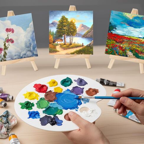 40 Pack 6" Mini Wood Display Easel, Natural Wooden Small Easel Stand for Signs, Small Canvases, Table Display, Pictures, Photos, Wedding Place Cards, Crafts and Other Smaller Projects in Saudi Arabia