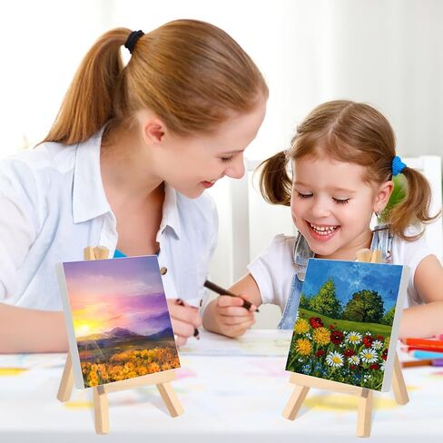 40 Pack 6" Mini Wood Display Easel, Natural Wooden Small Easel Stand for Signs, Small Canvases, Table Display, Pictures, Photos, Wedding Place Cards, Crafts and Other Smaller Projects in Saudi Arabia