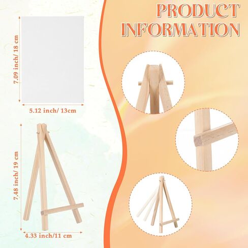 40 Pack Mini Canvas and Easel Set for Painting Canvas Panels with 5.9 Inch Wooden Easels for Oil Acrylic Painting Birthday Party Favors(4 x 4 Inch) in Saudi Arabia