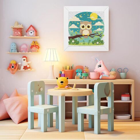 Diamond Painting Kits for Kids Beginner - 4 Pack DIY 5D Full Drill Diamond Art Kits for Children, Cute Animals Round Crystal Rhinestone Gem Art Crafts Home Wall Art Decor 5.9 x 5.9 Inches in Saudi Arabia