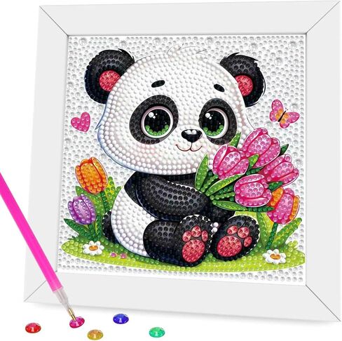 Diamond Painting Kits for Kids Beginner - 4 Pack DIY 5D Full Drill Diamond Art Kits for Children, Cute Animals Round Crystal Rhinestone Gem Art Crafts Home Wall Art Decor 5.9 x 5.9 Inches in Saudi Arabia