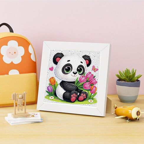 Diamond Painting Kits for Kids Beginner - 4 Pack DIY 5D Full Drill Diamond Art Kits for Children, Cute Animals Round Crystal Rhinestone Gem Art Crafts Home Wall Art Decor 5.9 x 5.9 Inches in Saudi Arabia