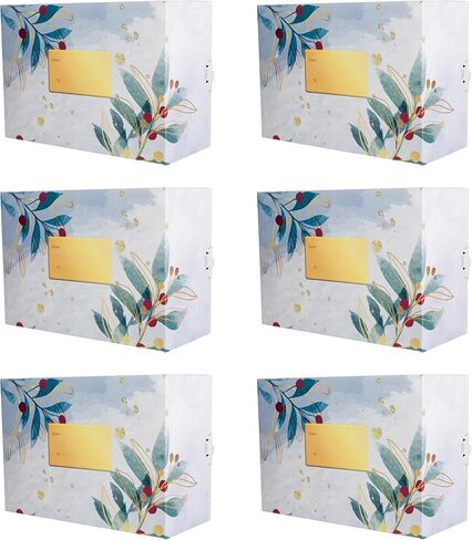 Decorative Shipping Boxes Christmas Decorated Gift Boxes For Mailing Holiday Gifts & Christmas Presents, 6 Pack of Holiday Shipping Boxes, Multiple Sizes Designs, Holly and Gold, Medium in Saudi Arabia
