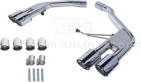 استبدال لـ 2015-الحاضر بورش ماكان قاعدة S توربو GTS T-304 كاتم صوت من الفولاذ المقاوم للصدأ حذف المحور الخلفي 4 "جدار مزدوج رباعي نصائح العادم in Saudi Arabia