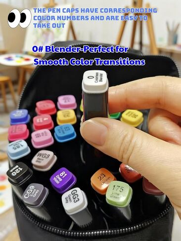 Alcohol Markers 24 Colors Dual Tip Set–Paint Pens for Coloring Books, Permanent Markers for Kids and Adults Drawing, Professional Art Design Kit in Saudi Arabia